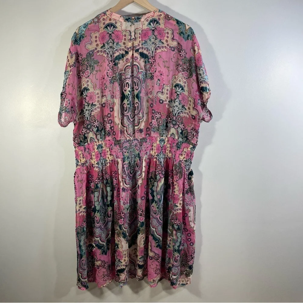 NWT Johnny Was THIA BURNOUT DRESS (SLIP) PAISLEY MELODY Size:2X Color: PME